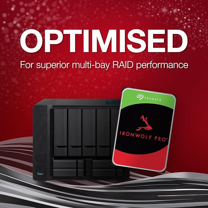 Seagate IronWolf Pro, 4 TB, Enterprise NAS Internal HDD –CMR 3.5 Inch, SATA 6 Gb/s, 7,200 RPM, 256 MB Cache for RAID Network Attached Storage (ST4000NT001)