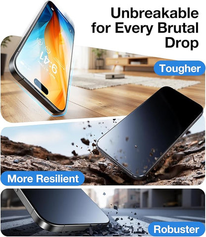 UltraGlass UNBREAK TOP 9H+ Glass for iPhone 16 Pro Max Screen Protector (12FT Military Grade Shatterproof) Screen Protector 16 ProMax Tempered Glass (Longest Durable) Full Edge Coverage, 2 Pack