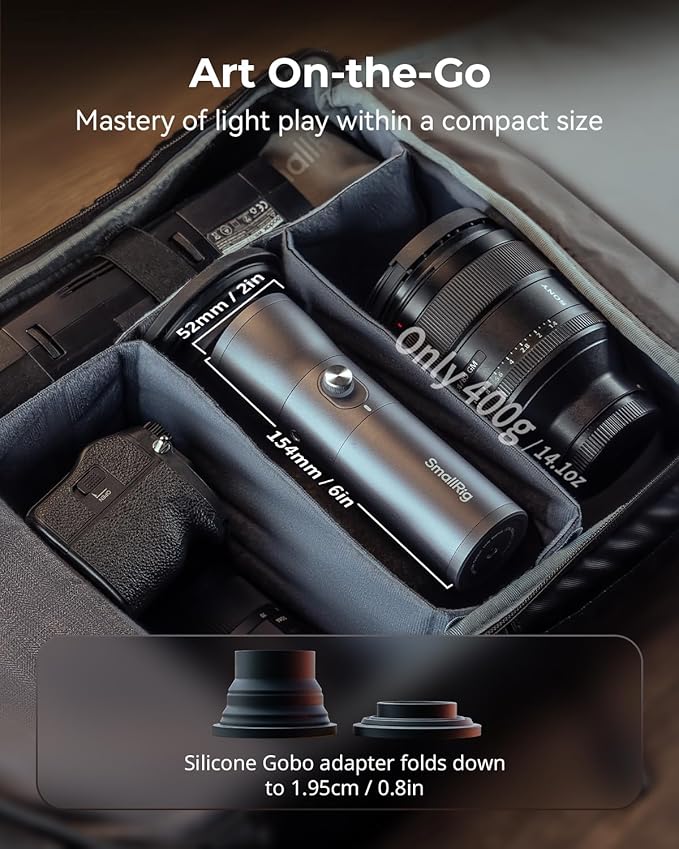 SMALLRIG RGB LED Photography Flashlight, 7500mAh Aluminum Alloy Patterned Ambient Light, 4 Color Fill Light with 20 Patterned Light Filters, Perfect for Photo, Content Creation Accessorie RF10C 4634