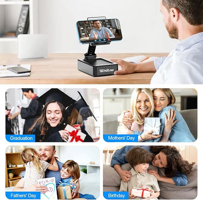 TechGlow Foldable Cellphone Stand with Bluetooth Speaker and Power Bank Birthday Gifts for Men Women Mother Father Boy Girl Teens Cool Tech Gadgets