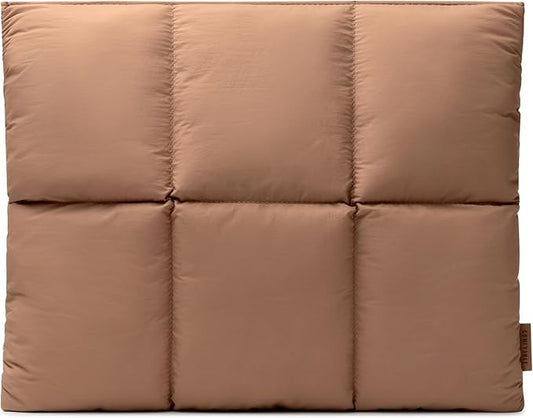 Comfyable Puffy Laptop Sleeve 13 Inch 14 Inch, Quilted Puffer Laptop Carrying Case, Pillow Case Compatible with MacBook Air M4 2025 M3 M2 M1, MacBook Pro M4 Pro/Max, Brown