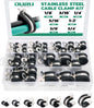 OURU 30PCS Cable Clamps Assortment Kit,Rubber Coated, 1/8"-3/4" 7 Sizes