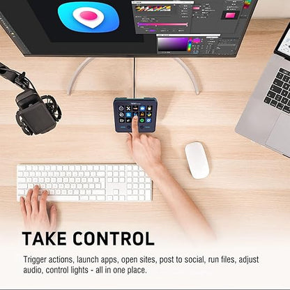 VSDINSIDE Macro Keypad, Stream Controller Deck Gaming Streaming Shortcut Keyboard, 18 Programmable Keys Customizable Visual AI Pad USB Soundboard for OBS, YouTube, Desk Office Setup, Laptop, PC, Mac