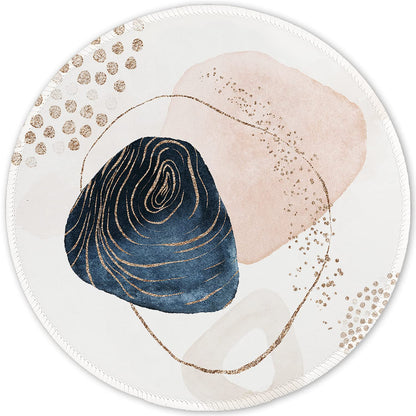 ITNRSIIET Round Mouse Pad with Stitched Edge Premium-Textured Waterproof Non-Slip Rubber Base Desktop Protection Mat Diameter 8.7 inches, Rose Gold Marbling