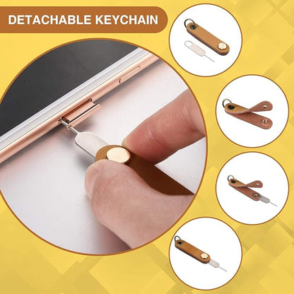 Weewooday 20 Pcs Sim Card Removal Tool Universal Sim Card Pin Card Tray Eject Pin Ejector Tool with 1 Detachable Keychain Charm for Smart Phones and Tablets