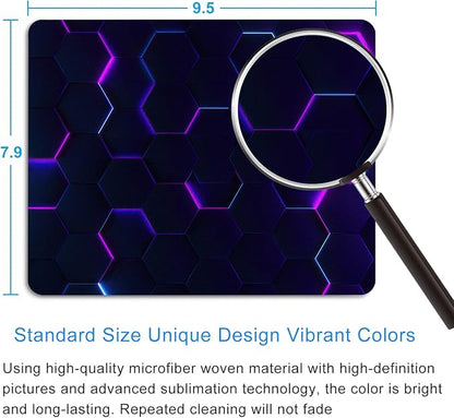 Purple Abstract Art Mouse Pad Personalized Design Computer Laptop Non-Slip Rubber Mouse Pad 9.5x7.9 Inch