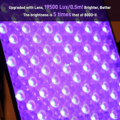GVM 800D RGB LED Video Light, 2026 Upgraded Panel Light with Optical Len & 6X Brighter (19500 Lux/0.5m), 3200K-5600K Bi-Color, 20 Scene Modes & CRI97+, Studio Lights, Photography Lighting, 1-Pack