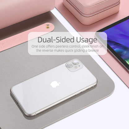 YSAGi Dual-Sided Desk Pad Protector, Desk Mat with Non-Slip - Waterproof PU Leather Office Desk Blotter for Mouse, Keyboard, Writing (23.6" x 13.7", Pink)
