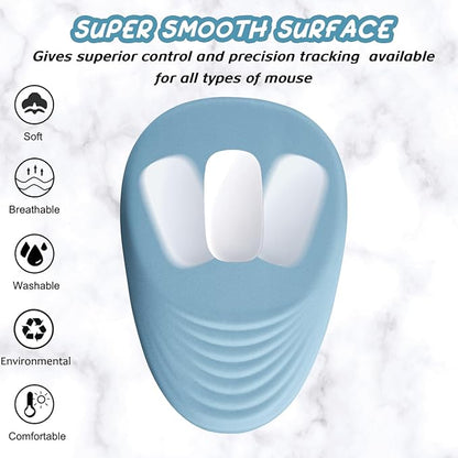 Ergonomic Mouse Pad Wrist Support, Mouse Pad with Wrist Rest, Entire Memory Foam & Non-Slip PU Base MousePads with Stepped-Wedge Design for Pain Relief, Desk, Office, Home, Sky Blue