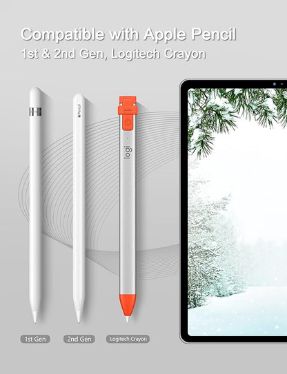 MEKO 4 Pack Upgraded 0.72mm Fine Ponit Precise Replacement Tips for Apple Pencil 1st/2nd Generation & Logitech Crayon, Wear-Resisting Pen Nibs for iPad Pro/Air/Mini Pencil - White