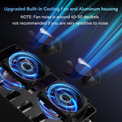 CENMATE Aluminum 6 Bay 10Gbps HDD Enclosure with Cooling Fan for 2.5“/3.5" SATA HDD/SSD with USB A/C 3.2 Gen 2, Support Hot Swappable, Tool-Free Hard Drive Enclosure