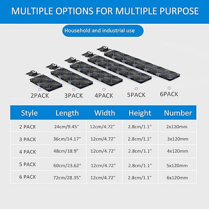 120mmx6 720mm Adjustable Computer PC Vent Fans 3V-12V Speed Controller for Flexible Arrange Cabinet Rack Space Window Wall Server Mining Rig Chicken Coop Exhaust Cooling
