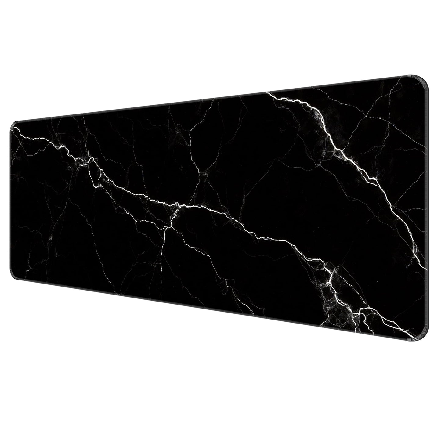 Dynippy Thin Extended Gaming Mouse Pad （31.5 * 11.8 * 0.08 inch） with Stitched Edges Large Mousepad Long XXL Keyboard and Mouse pad Desk Mat for Gaming Office & Home - Black White Marble