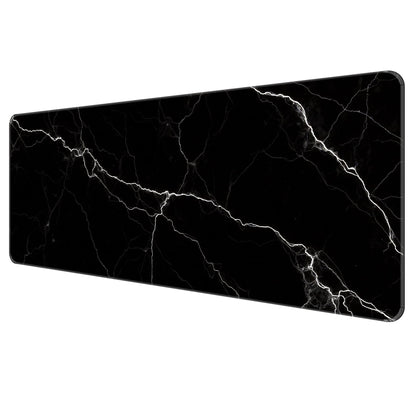 Dynippy Thin Extended Gaming Mouse Pad （31.5 * 11.8 * 0.08 inch） with Stitched Edges Large Mousepad Long XXL Keyboard and Mouse pad Desk Mat for Gaming Office & Home - Black White Marble