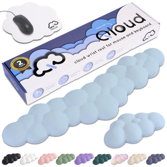 Pink Cloud Keyboard Wrist Rest – Create-ables Qloud Pink Wrist Rest for Computer Keyboard and Mouse, Ergonomic Memory Foam Wrist Pad with Non-Slip Base, Includes Cloud Mouse Pad