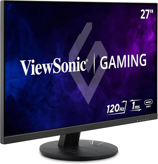 ViewSonic VX2716A 27 Inch 1080p Gaming Monitor, IPS Display with 120Hz and 1ms for Smooth Home Entertainment, DisplayPort, USB-C, and HDMI Inputs