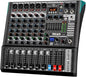 Audio Mixer, TKLBLS Professional 8 Channel DJ Mixer Board with 99-Bit DSP, Sound Board Mixing Console 7-Band EQ Output, USB Audio Interface, Bluetooth 48V Phantom Power For Karaoke Studio Streaming
