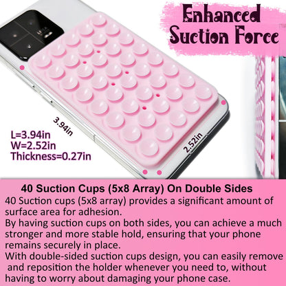 LvShuLiangPin Anteel 2 Pack Silicone Suction Cup Phone Case Mount Double Sided, Hands-Free Strong Grip Silicon Phone Holder, Non Slip Phone Accessories for Selfies and Videos (Lavender)