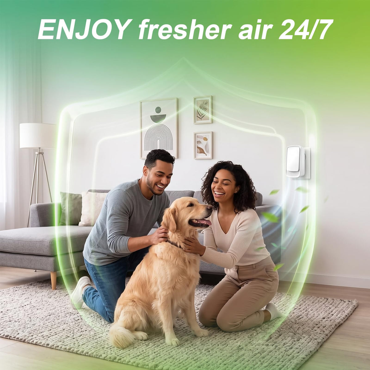 Air Ionizers 4 Pack, Negative Ion Filtration System, for Bedroom, Kitchen, Office, Portable Air Filter Odor, Smoke Dust, Pets, Eliminator, White