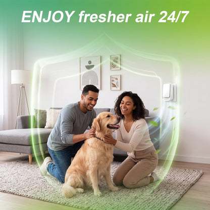 Air Ionizers 4 Pack, Negative Ion Filtration System, for Bedroom, Kitchen, Office, Portable Air Filter Odor, Smoke Dust, Pets, Eliminator, White