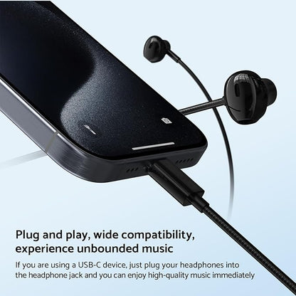 USB C Headphone with Microphone 3 Pack, Type C Wired Earbuds with Noise Isolating, in-Ear USB-C Earbuds Earphones Compatible with iPhone 15, iPhone 16, iPad