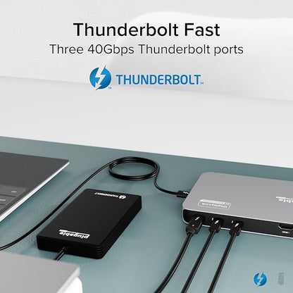 Plugable Thunderbolt 4 Dock for Quad Monitors 100W, Thunderbolt Docking Station Connects up to Four 4K Monitors for Windows and Mac Laptops, 2x HDMI, 4x Thunderbolt 4/USB C, Driver Required TBT-6950PD
