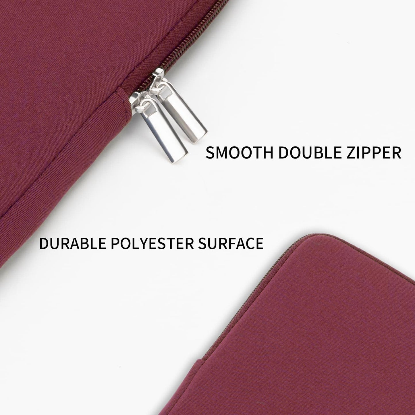 RAINYEAR 16 Inch Laptop Sleeve Case Soft Lining Padded Cover, Red