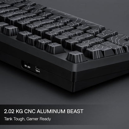 Redragon K737 PRO Wireless 87 Keys Gasket Gaming Keyboard, 80% Premium CNC Aluminum Mechanical Keyboard, Hot-Swap South-Facing LED Socket, 5-Layer Noise Dampening, Side-Printed PBT Contour Line Keycap