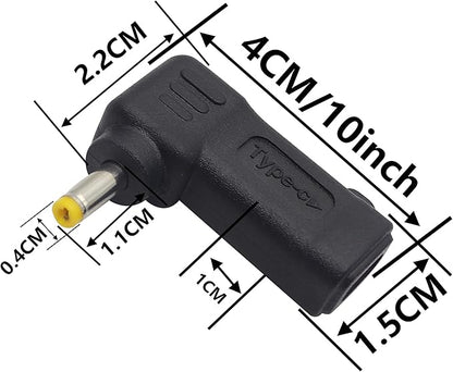 90W PD USB C to DC4017 Power Converter Type to DC 4017 Laptop Charging Adapter 19V 4A Type C Female to DC 4.0 x 1.7mm Male Power Adapter for Studio and Travel [PD-4017]