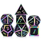 DNDND Metal Dice Set D&D, 7 die Metallic Polyhedral Dice Set with Gift Metal Box and Gold Number for DND Dungeons and Dragons Role Playing Games (Black and Gold)