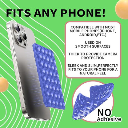 Silicone Double Octo Buddy-Sided Suction Phone Grip Detachable Mount - Car Dashboard/Shower Phone Holder, Hands-Free For Selfies & Videos, TikTok/ASMR/Yoga - iphone & Android Compatible (Dark blue)