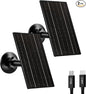 Zivif 4W Solar Panel for Security Camera, Solar Panel Charger with USB & USB-C Cable, Compatible with Rechargeable Battery Powered Cameras, 360° Adjustable Mount (2 Pack)