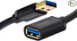 Tan QY USB 3.0 Extension Cable 1ft-2Pack, USB 3.0 High Speed Extender Cord Type A Male to Female for PlayStation, USB Flash Drive, Hard Drive, Card Reader,Scanner,Printer,Keyboard (1Ft-2Pack)