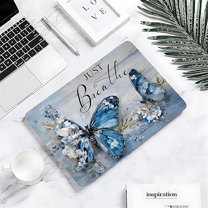 Compatible with MacBook Air 13.3 13.6 Inch Case 2022 2021 2020 2019 Plastic Hard Shell Case Cover,13.6 Air (A2681) M2 2022, Butterfly
