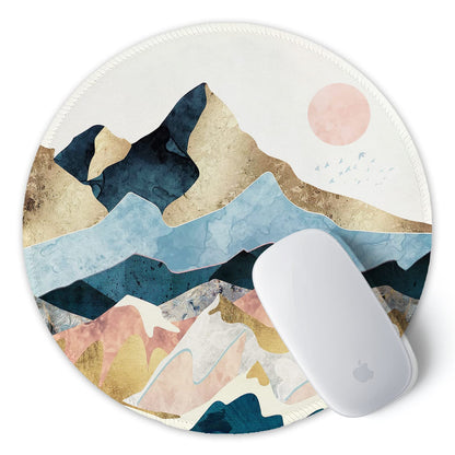 ITNRSIIET Round Mouse Pad with Stitched Edge Premium-Textured Waterproof Non-Slip Rubber Base Desktop Protection Mat Diameter 8.7 inches, Sunrise