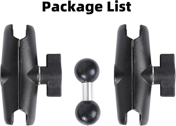 Dual Extension Double Socket Arm with 1" Double Ball Adapter Compatible with RAM B Size Mount and Other 1 inch Industry Standard Device, 360° Rotation Rod for Bike, Truck, Car (8.27" Length)