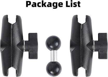 Dual Extension Double Socket Arm with 1" Double Ball Adapter Compatible with RAM B Size Mount and Other 1 inch Industry Standard Device, 360° Rotation Rod for Bike, Truck, Car (8.27" Length)