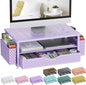 gianotter Desk Organizers and Accessories, Monitor Stand with Drawer and 2 Pen Holder, Purple Desk Accessories, Computer Stand Suitable for Offices and Dormitories (Purple)