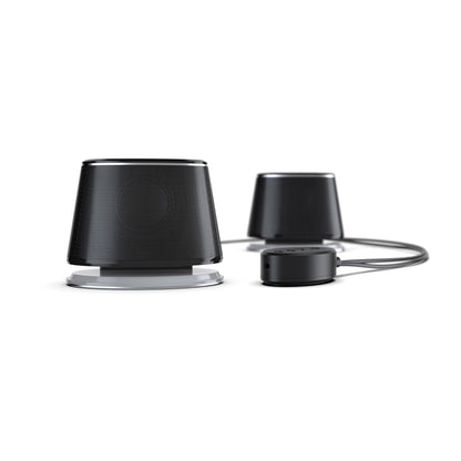 Amazon Basics Bluetooth Computer Speakers with USB 3.0, LED Blue Lighting, Volume Control, USB Powered, Set of 2