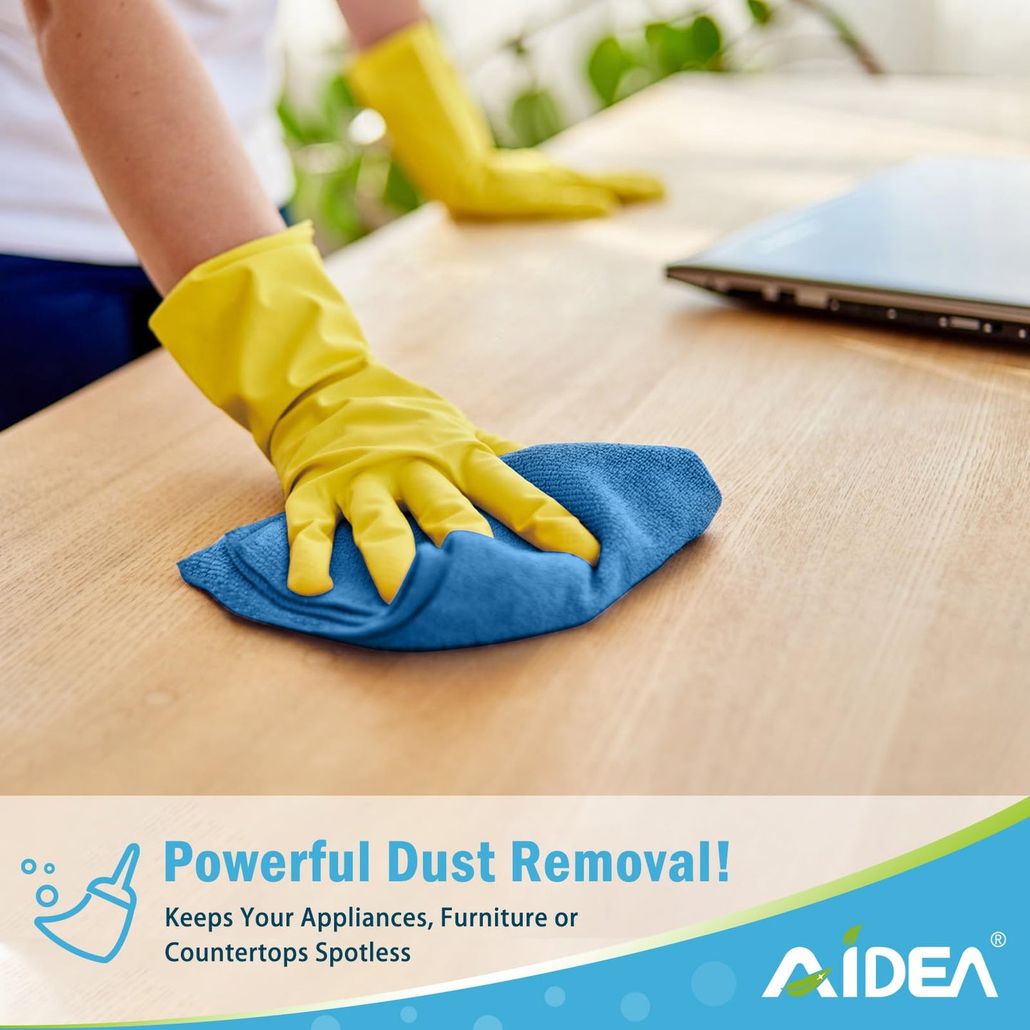 AIDEA Microfiber Cleaning Cloth, 50PK, Microfiber Towels for Cars, All Purpose Cleaning Rags for House, Dusting Cloth for Kitchen, Car, Window, 12"×12"
