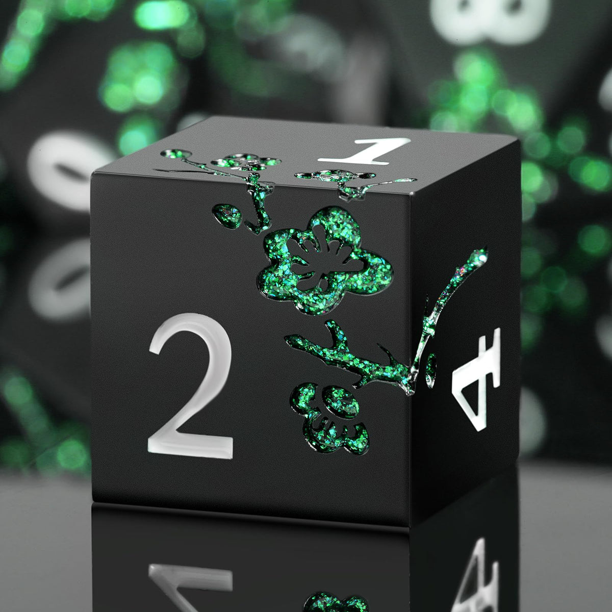 DNDND Metal Dice Set D&D, 7 die Metallic Polyhedral Dice Set with Gift Metal Box and Gold Number for DND Dungeons and Dragons Role Playing Games (Black and Gold)
