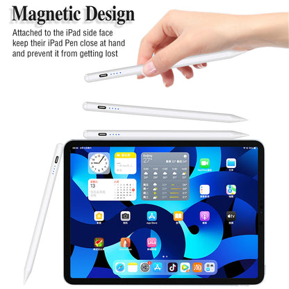Luntak Stylus Pens for Touch Screens POM Tip Magnetic iPad Pencil Rechargeable Tablet Pencil Active Stylus Pen for iPad/Pro/Air/Mini/iPhone and Other Smartphone Devices