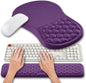 Hokafenle 2 in 1 Ergonomic Mouse Pad Wrist Support & Wrist Rest for Computer Keyboard Set, with Relieve Carpal Tunnel Pain Massage Bulge and Full Memory Gel Design (2In1 Set, Sand Color)