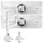 monTEK Dual Monitor Arm, Vertical Stackable 57", Heavy Duty with USB White