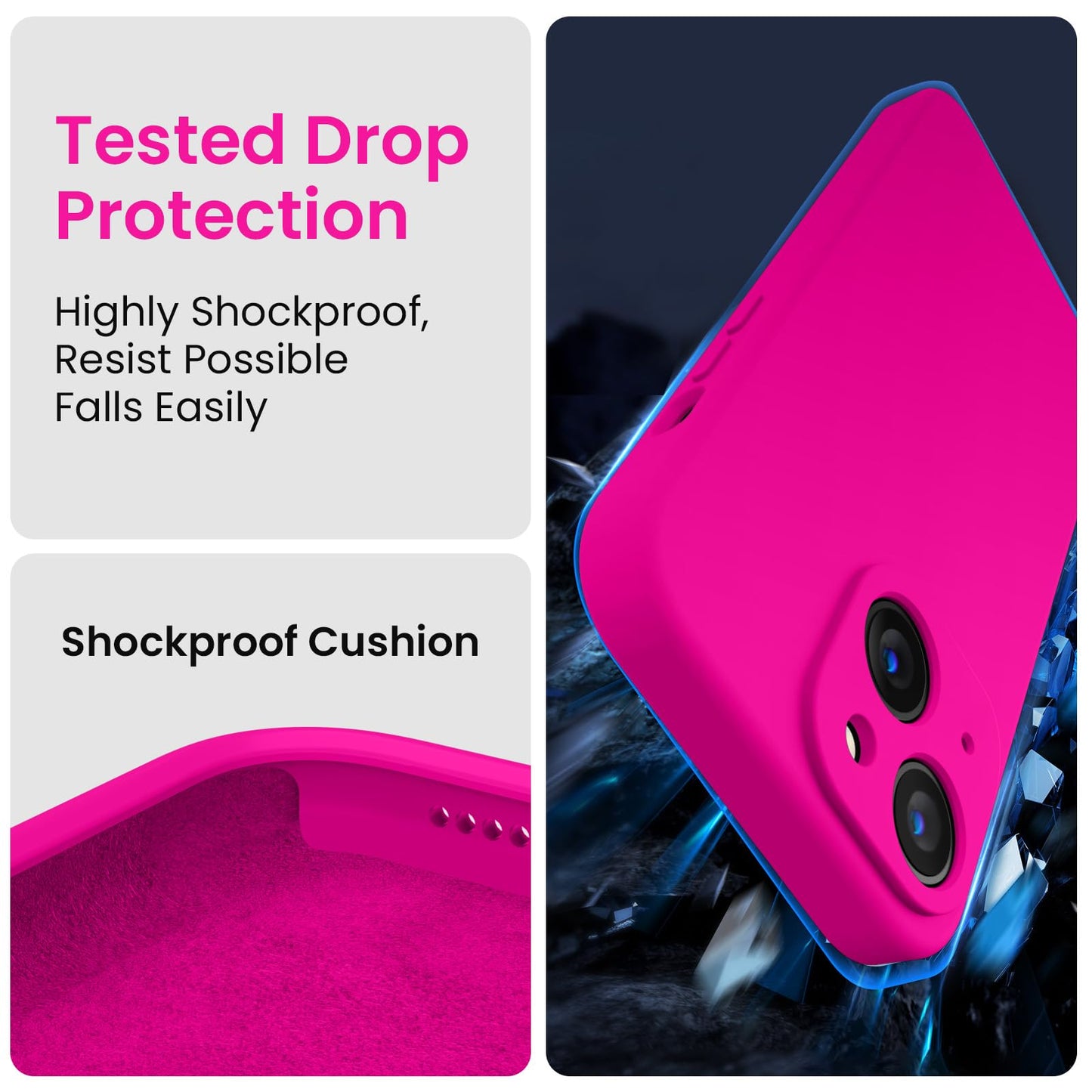 FireNova Designed for iPhone 14 Case, 6.1", Hot Pink