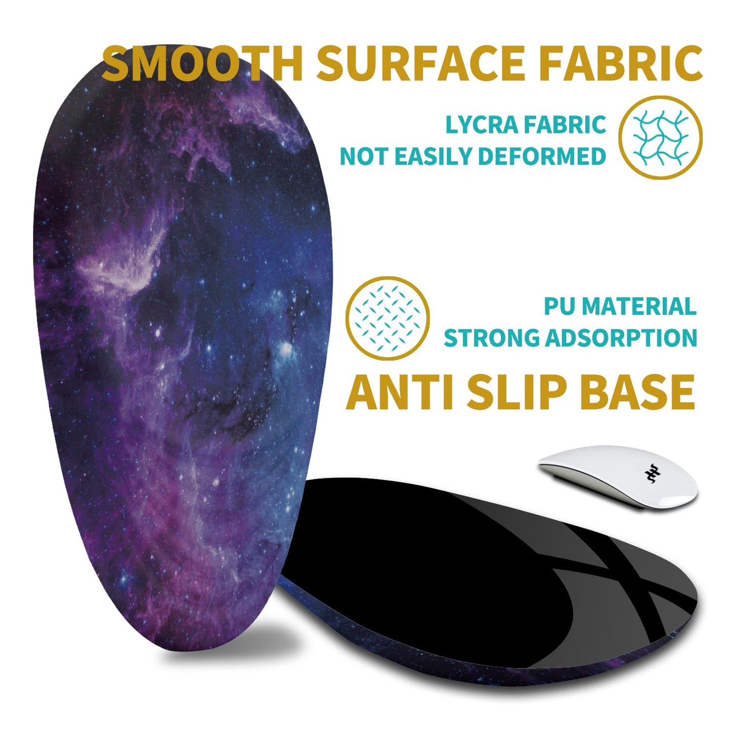 Hokafenle Ergonomic Mouse Pad Wrist Support with Stepped-Wedge Design, Wrist Rest Pain Relief Mousepad Filled with Memory Foam, Carpal Tunnel Mousepad for Wireless Mouse(12x8 inch, Galaxy)