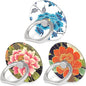 Bonoma Phone Ring Holder, 3 Pack Universal Finger Ring Stand Grip Kickstand Ring for All Smartphones (Flowers)