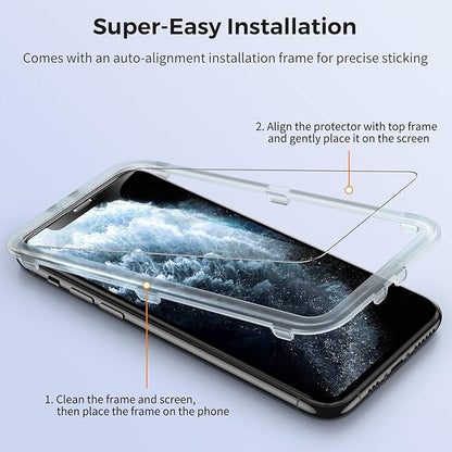 UNBREAKcable Screen Protector for iPhone XS Max and iPhone 11 Pro Max 2 Pack, 2.5D Tempered Glass for iPhone XS Max/11 Pro Max Anti-scratch, Anti-fingerprint, Bubble Free & Case-friendly