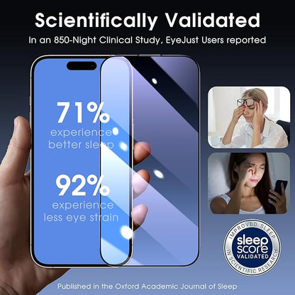 MOCOLL Anti-Blue Light Screen Protector for iPhone 15 Plus – Blue Light Blocking, HD Clarity, Scratch-Resistant, Easy Installation