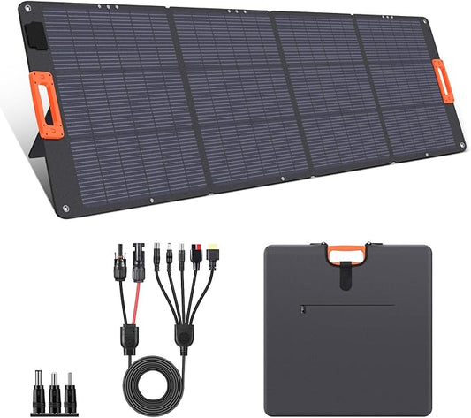 TPDEFZQ N-Type 16BB 200W Portable Solar Panel for Power Station ETFE Foldable Solar Panel High 25% Efficiency IP68 Waterproof Solar Panels Kit for Outdoor Camping RV Backuot